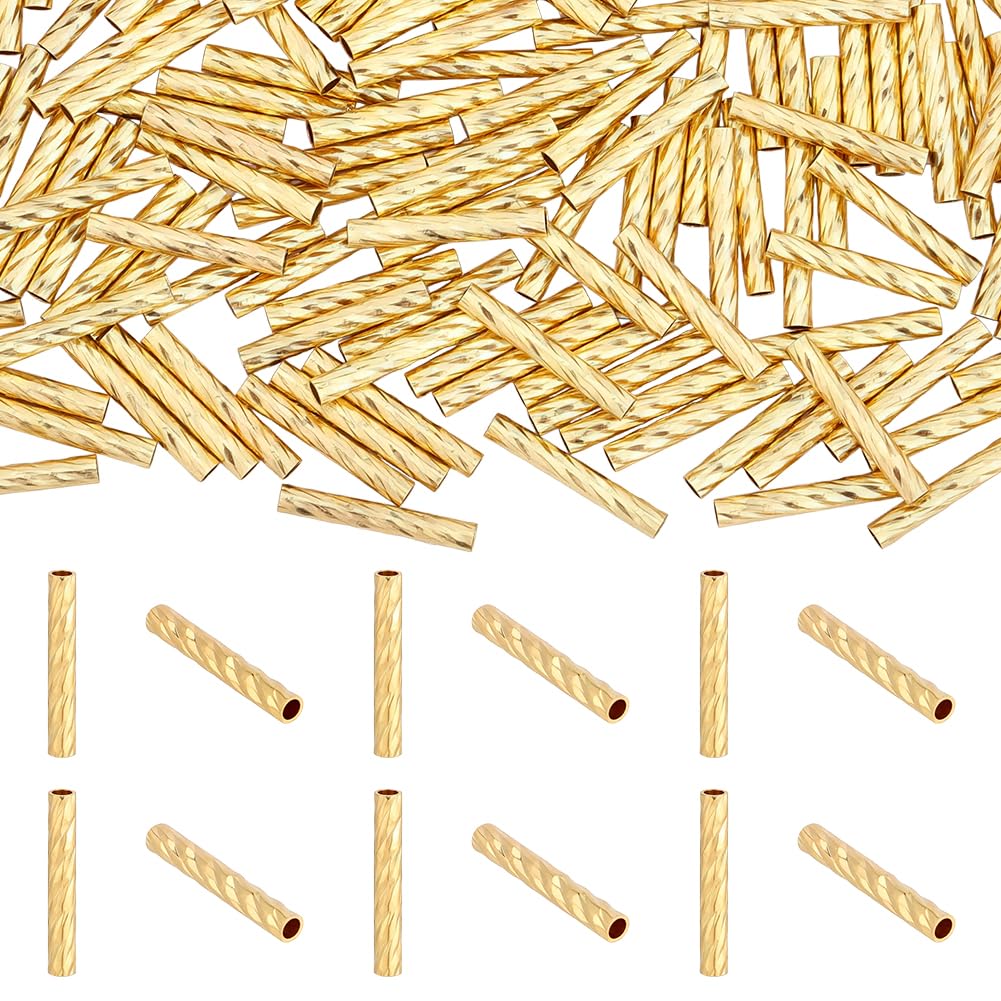 Perles tubulaires plaquées or 18k de 10mm pour création de bijoux raffinés