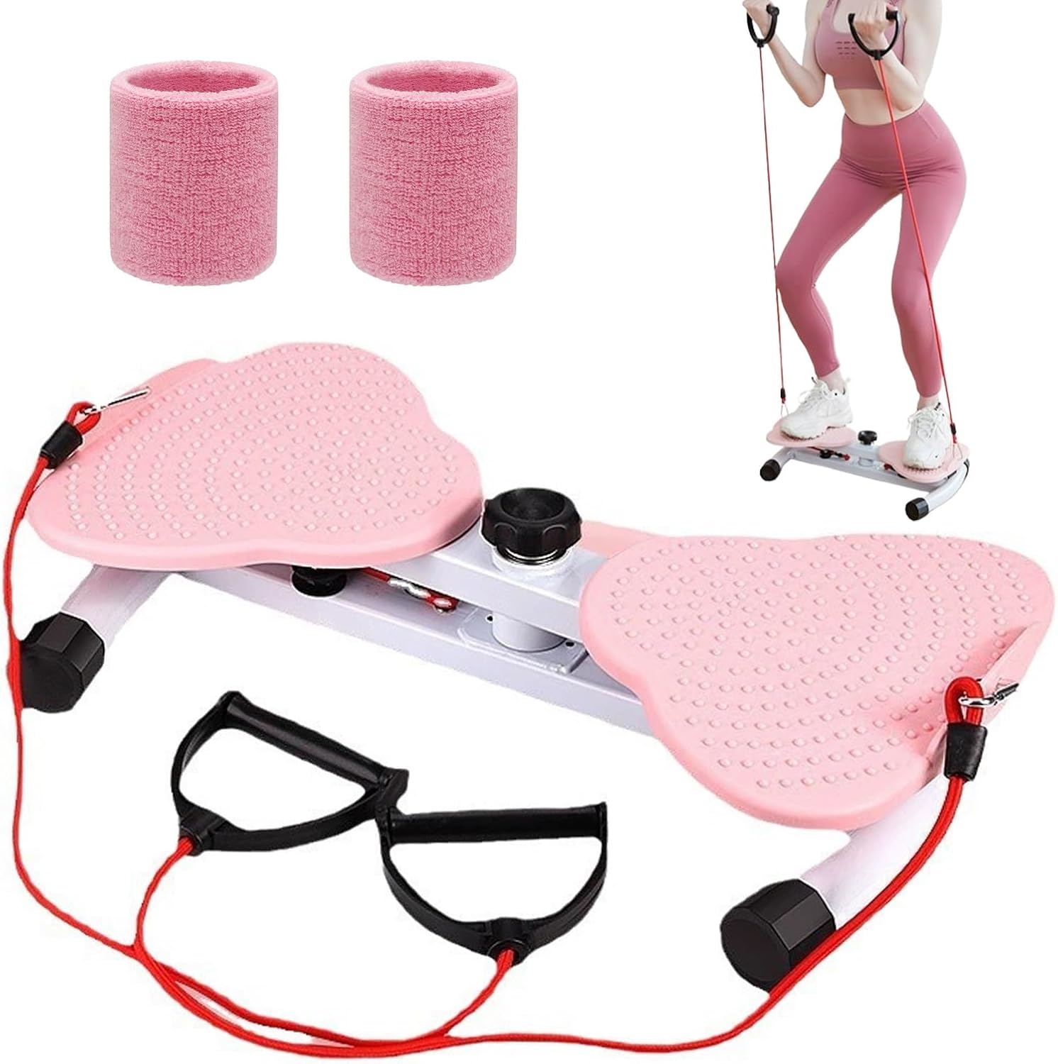 Twisting Waist Machine with 1pair Wrist Band,Noiseless Ab Twister for Home Gym Equipment, Core Strength and Balance Training Standing Abdomen Exercise Tools,Home Gym Sport Equipment(Blue)