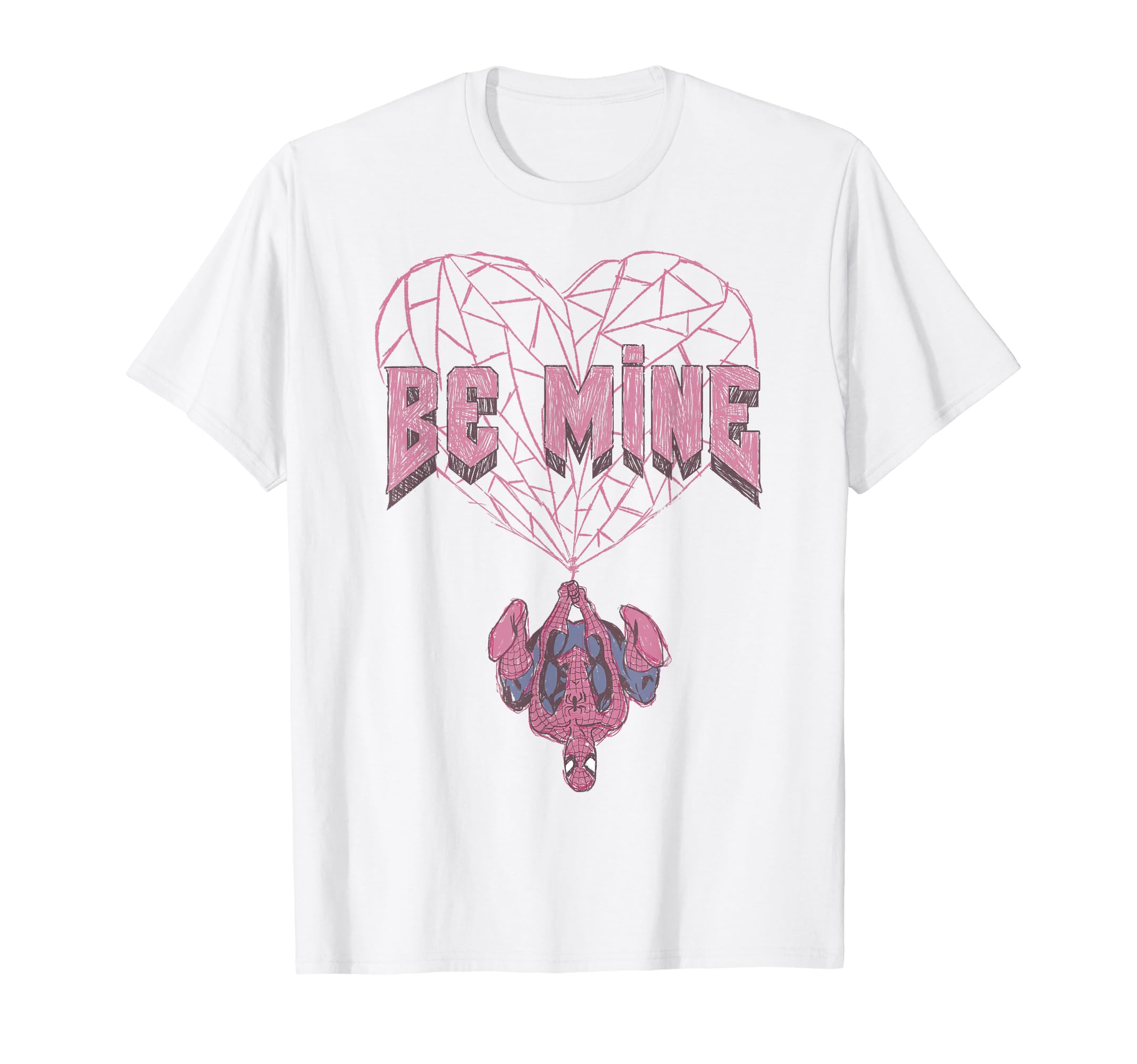 Marvel Valentine's Day Spider-Man Be Mine Heart Web T-Shirt