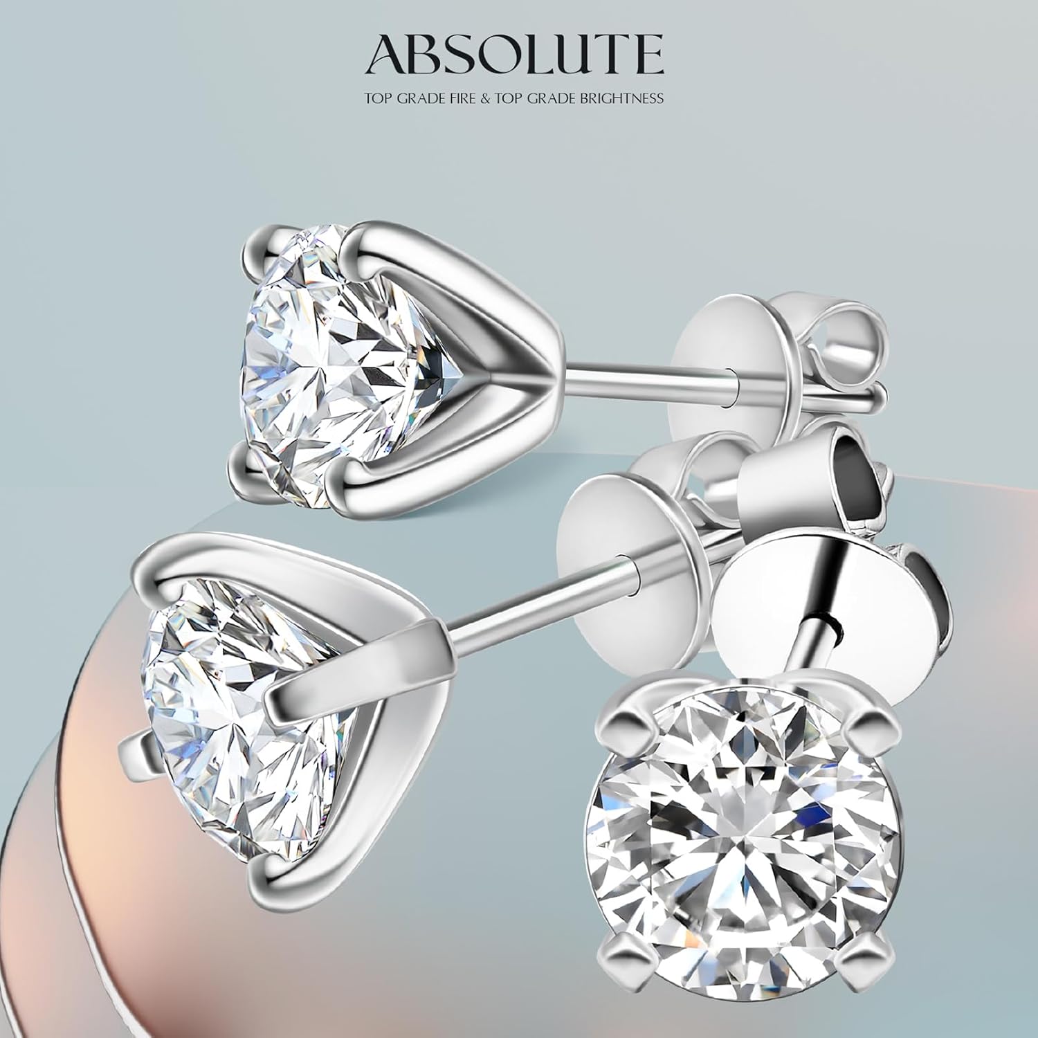 ABSOLUTE Moissanite Earrings for Womens 2 Carat Moissanite Stud Earrings for Men Hyposensitivity S925 Sterling Silver Earrings for Women D Color VVS1 Clarity - Image 3