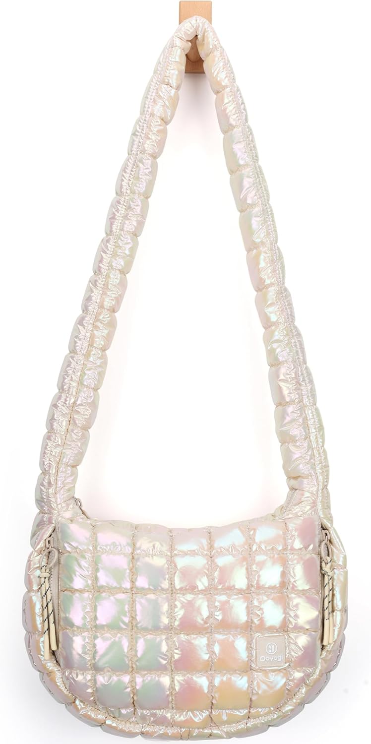 Puffy Tote Bag Lightweight Padding Hobo Bag Dazzling Shoulder Bag Soft Crossbody Bags Quilted Tote Bag