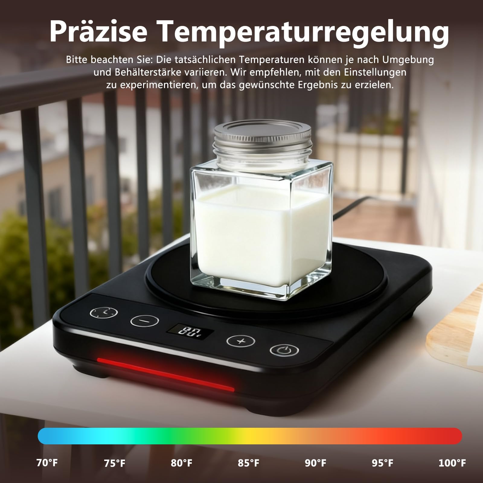 Calentador de masa madre con temporizador 12h, control 21-38°C para hornear