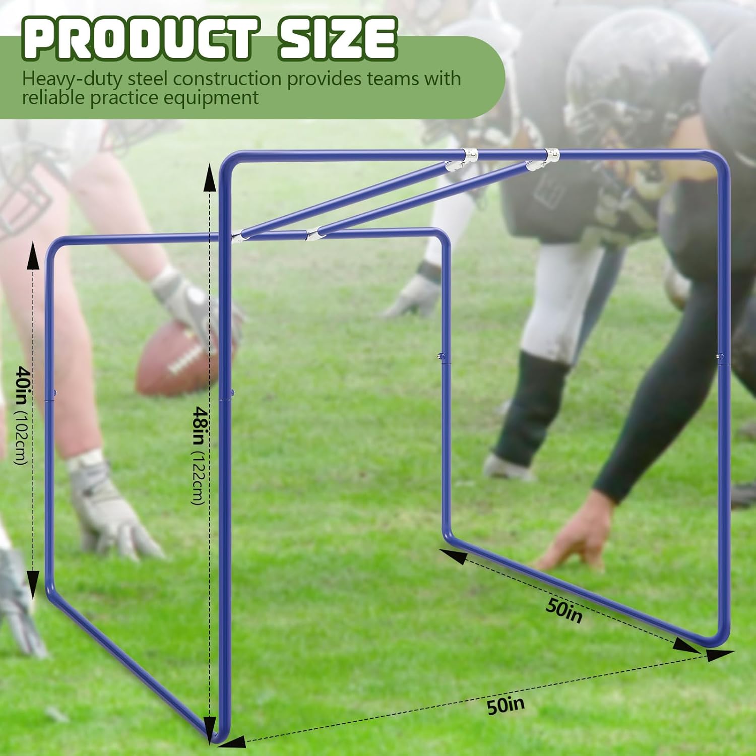 Liliful Varsity Sports Steel Lineman Chute for Football Players Teams Training Practice Equipment, Blue
