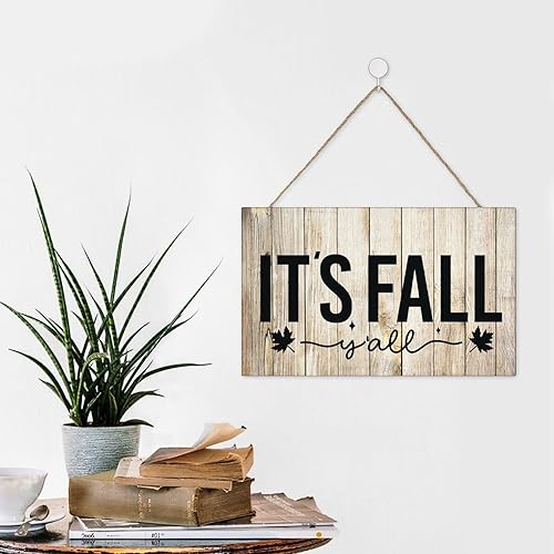 Vista 118 de Letrero decorativo para puerta delantera, decoración rústica de bienvenida de otoño para colgar en la pared, placas de madera para porche de granja