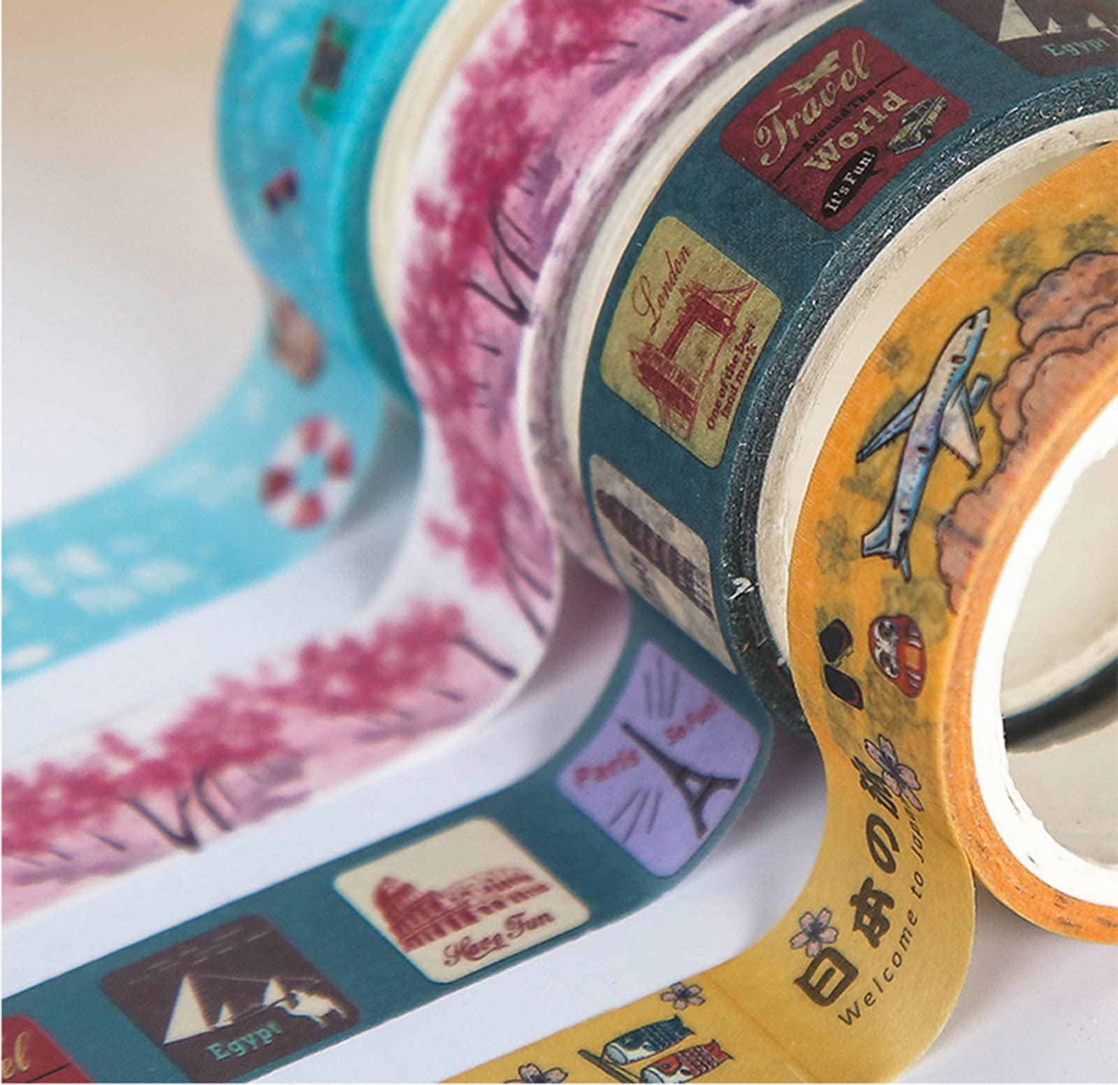 Washi Tape, 48 Rollos De Cinta Adhesiva Decorativa Washi Tape, Diseño De Flores, Cinta Decorativa para Manualidades, para Álbumes De Recortes, Envolver Regalos, Bricolaje,O