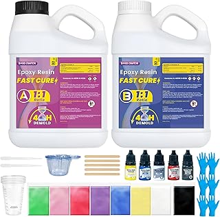 Fast Cure Epoxy Resin, Crystal Clear Casting Resin Kit for Craft, DIY Project, Coaster