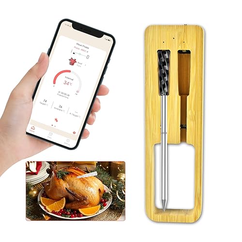 QCN Termómetro de carne Bluetooth inalámbrico inteligente termómetro para cocinar más APP control digital de alimentos termómetros para asar y disponible en Yaxa Venezuela