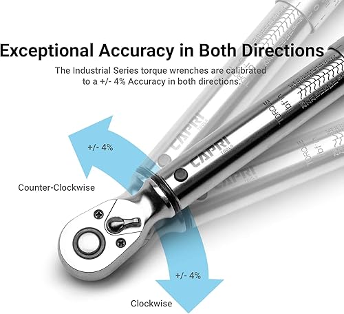 Miniatura 2 de Capri Tools Llave dinamométrica industrial de 50-250 pulgadas, impulsión de 14"