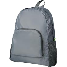 Ultra Lightweight Rucksack Small Backpack Foldable Compact Daypack, Gray