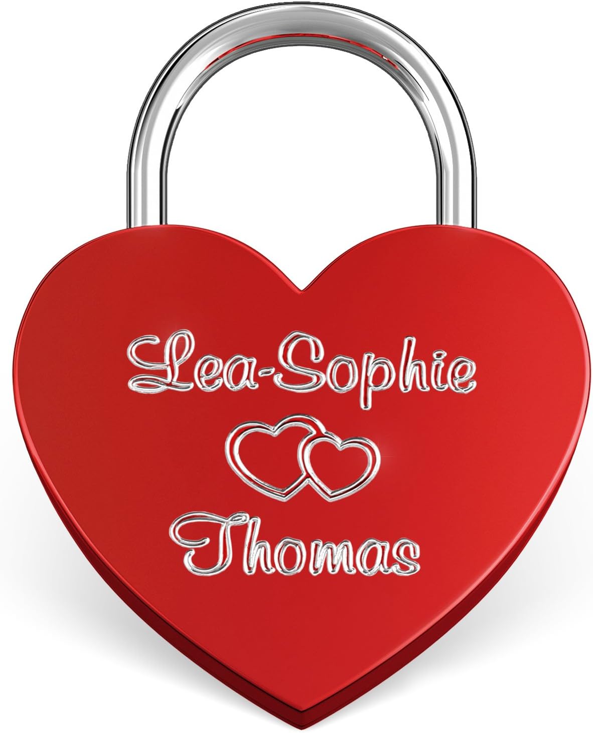 LIEBESSCHLOSS-FACTORY Engraved Heart Padlock Red, Gift-Box and much more… Get your customized Love-Lock now!