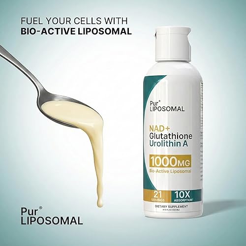 Miniatura 2 de NAD+ Glutatión Urolitina A 1000 mg Líquido - Absorción máxima NAD+ Pila con NMN y NR para energía celular - L-Glutatión para desintoxicación y