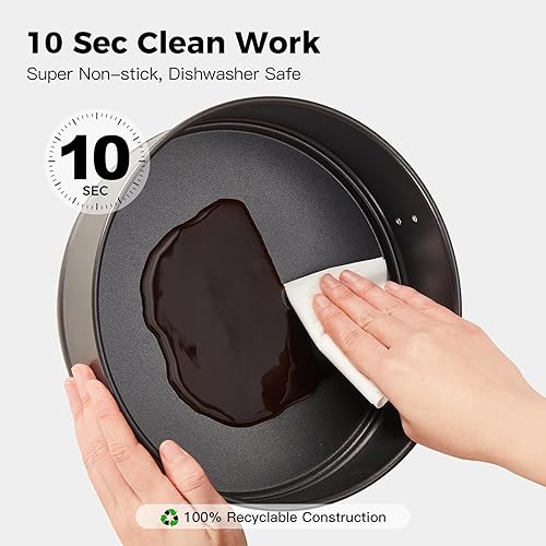 Miniatura 4 de HONGBAKE Moldes Springform de 4 pulgadas, mini sartenes para tartas de queso con 200 forros de papel pergamino, mini sartenes antiadherentes para