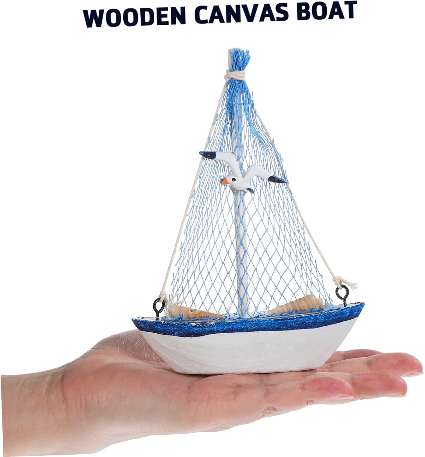 4pcs Wooden Sailboat Decor Nautical Ocean Boat Craft for Home Bathroom and Tabletop Display Handcrafted and Sturdy Design for Coastal-Themed Rooms