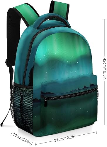 Miniatura 2 de Northern Lights Aurora Borealis - Mochila unisex para laptop, ligera, mochila de viaje