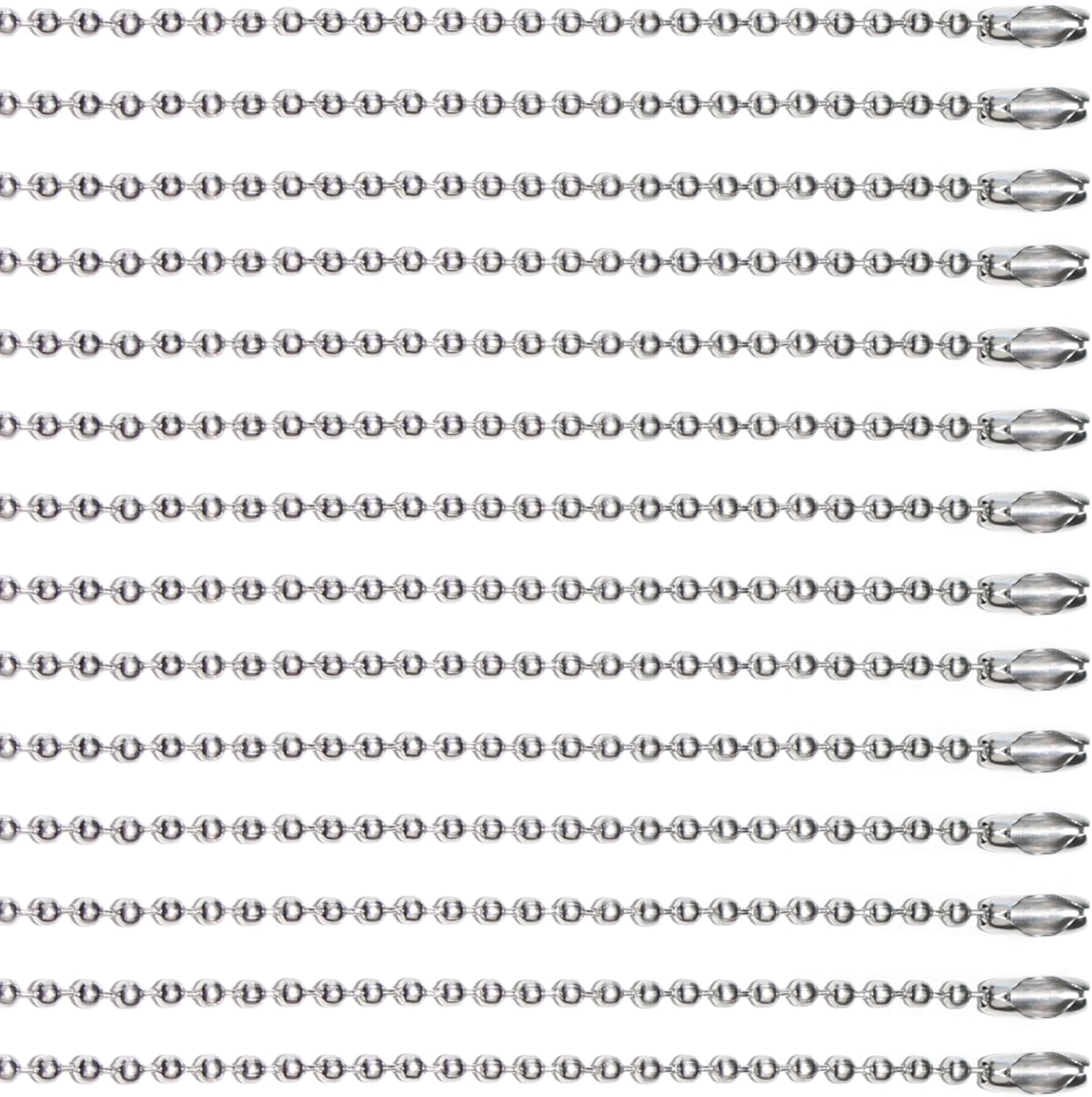 CleverDelights 3.2mm Ball Chain Necklaces - 24 Inch Length - Craft Jewelry Strong Iron Chains - Image 3