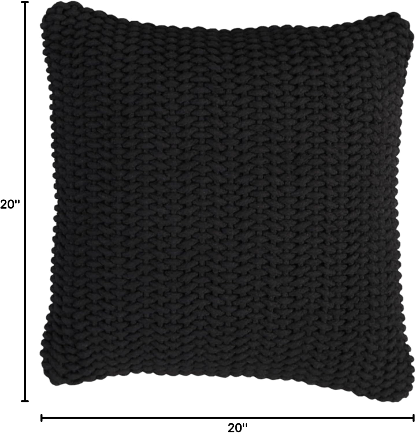 Signature Design by Ashley Renemore Modern Farmhouse Square Cotton Accent Pillow, 20 x 20 Inches, Black