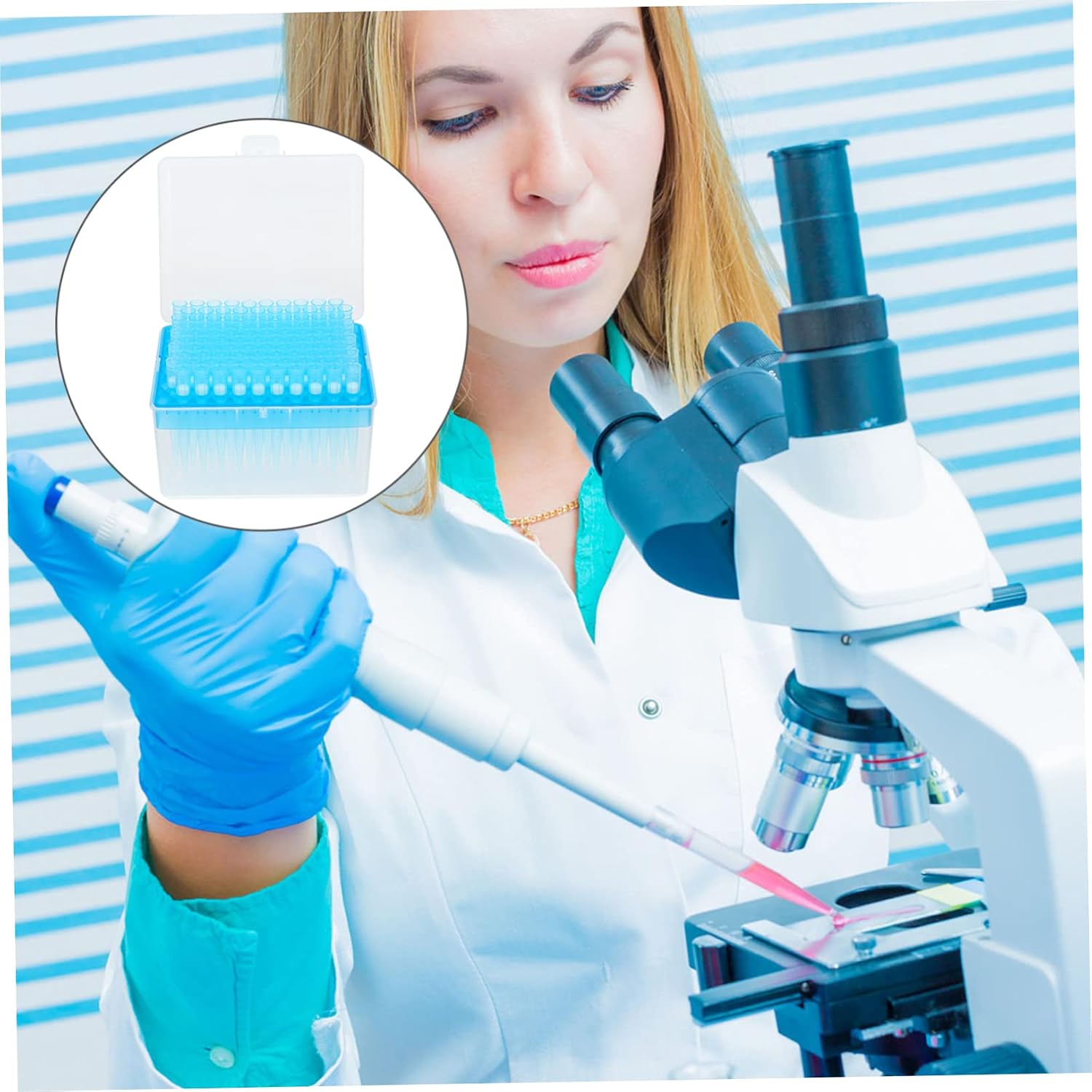 GLEAVI 100pcs Tip for Lab Pipettes Plastic Dispenser Pipette Tips 1ml Element Suction Head No Leakage