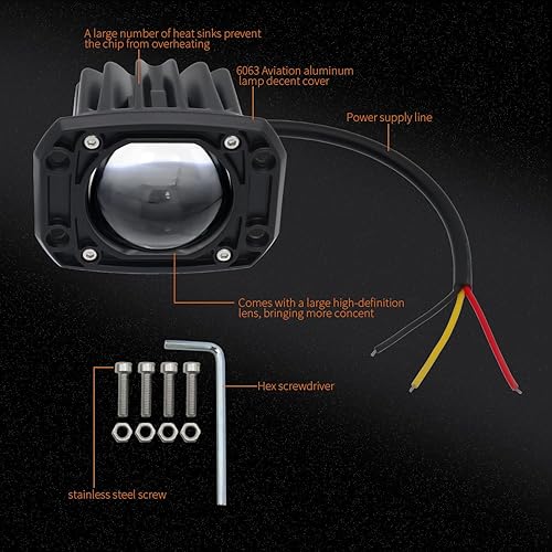 Miniatura 3 de Cápsula LED cuadrada de montaje empotrado amarilloblanco, 2 unidades, 30 W, luces de marcha atrás, luces antiniebla, luces de parachoques delantero,