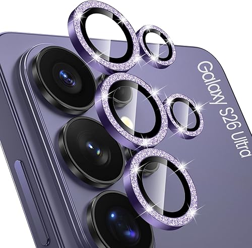 Miniatura 12 de Tensea Protector de lente de cámara compatible con Samsung Galaxy S26 Ultra, protector de pantalla de vidrio templado 9H, anillo individual de