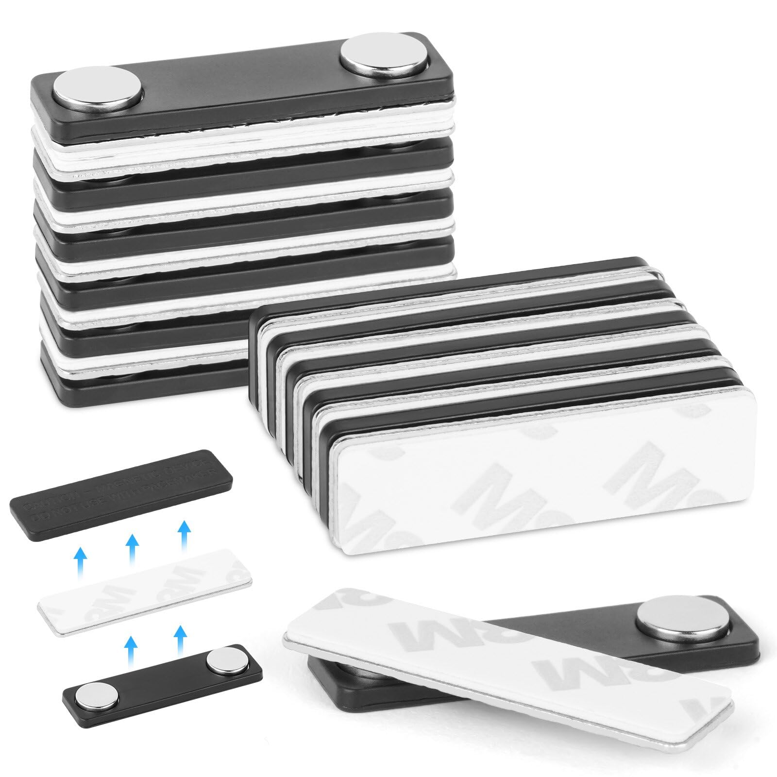 OFFCUP Magnetische Namensschilder - 12 Stück Magnet Namensschild Halter mit Neodym-Magneten für Ausweishalter