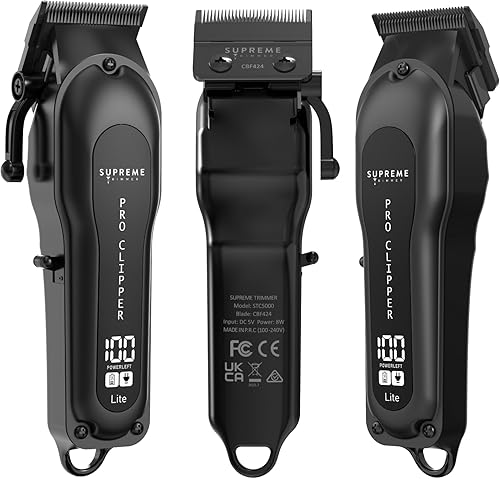 Miniatura 6 de Supreme Trimmer Pro Clipper Lite  STC5000 - Juego de herramientas profesionales de corte de pelo de 210 minutos + peine, tijeras y hoja de