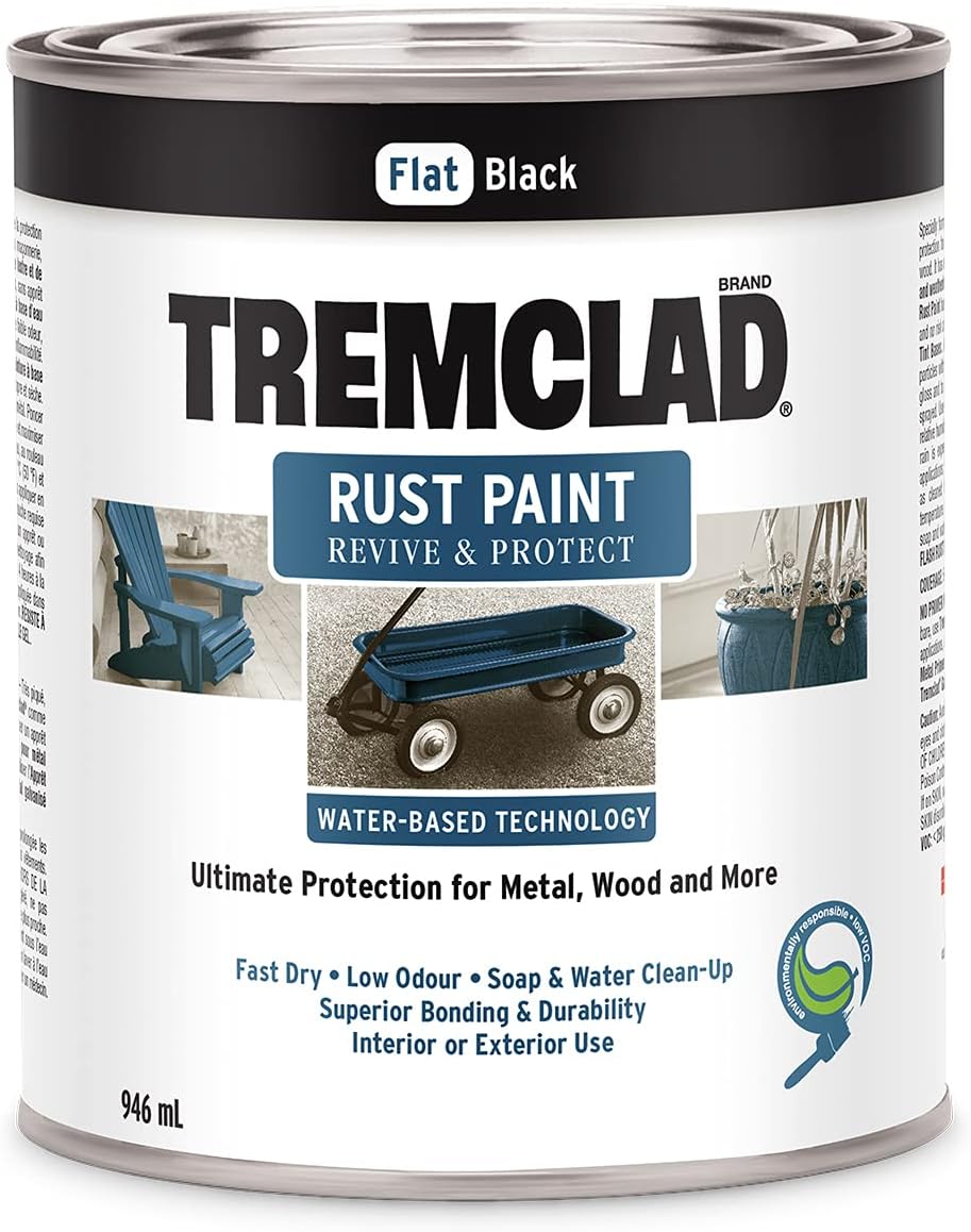 RustOleum WaterBased Rust Paint In Flat Black, 946 mL, House Paint Amazon Canada