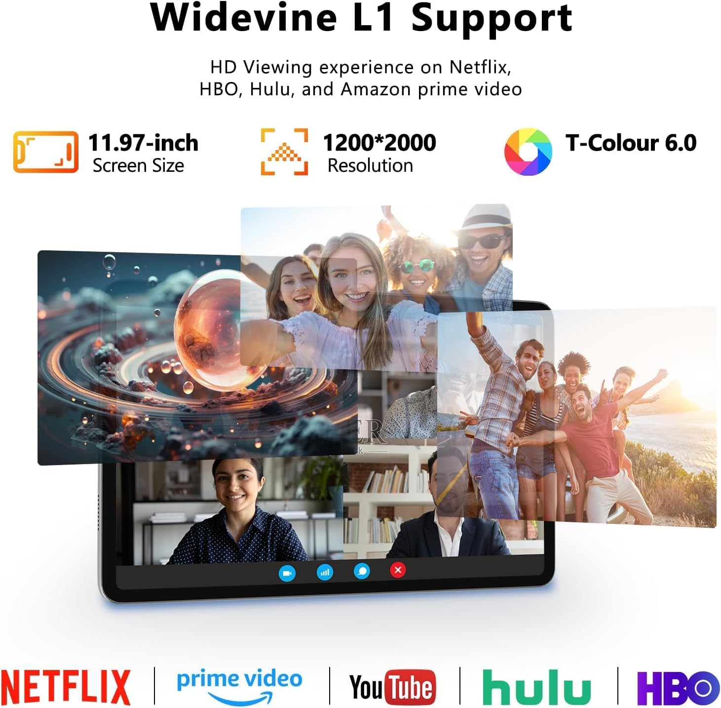 Android 15 Tablet, 12 inch 2000x1200 2K TouchScreen, 20GB RAM 128GB ROM 1TB Expansion, Gemini Ai A733 Octa-Core Processor, 5+13MP Dual Cam, WiFi6, BT5.0, 20W Fast Charge, 8000mAh, Metal Grey with Case