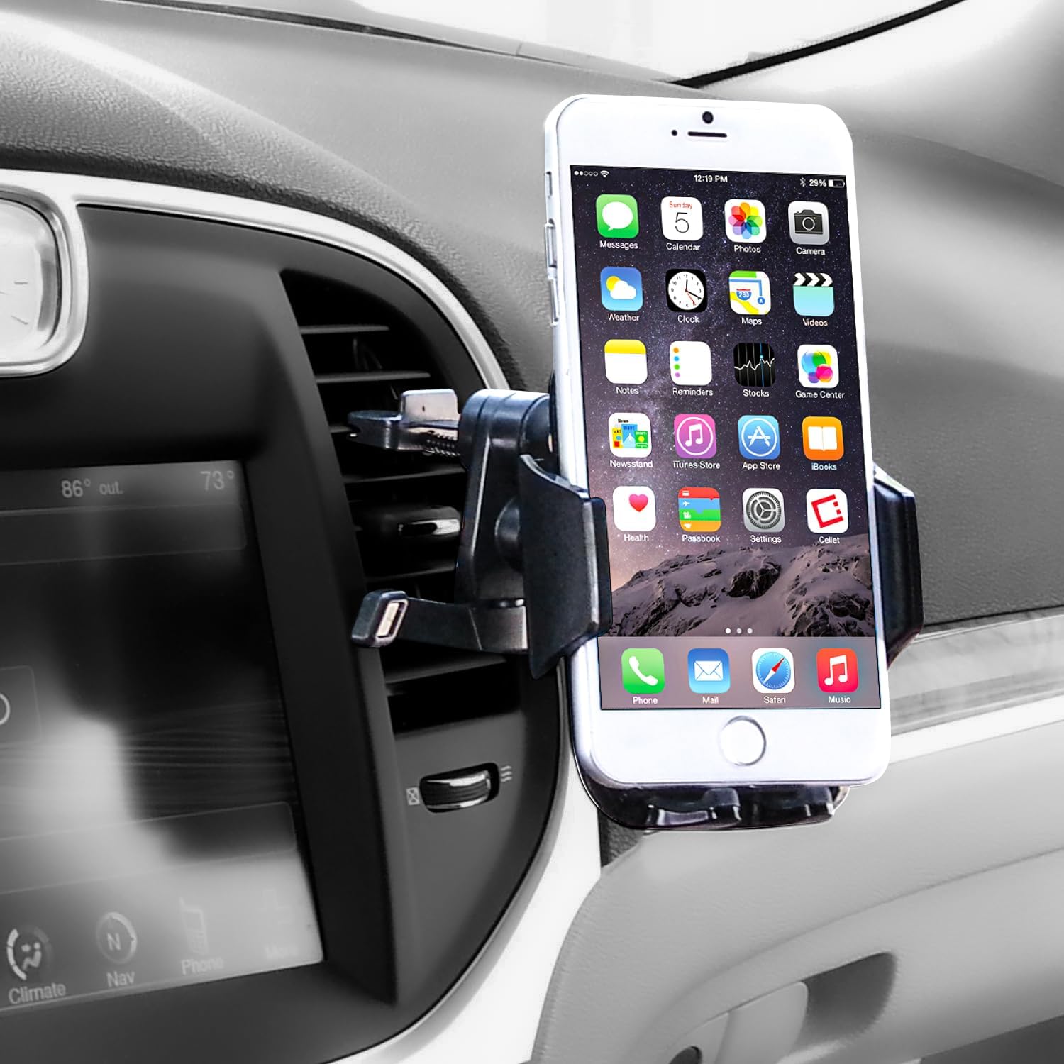 Universal Air Vent Phone Holder for Car, 360° Rotation Smartphone Mount with Adjustable Grip, Quick Release Button, Secure Cell Phone Stand for iPhone and Android image 3
