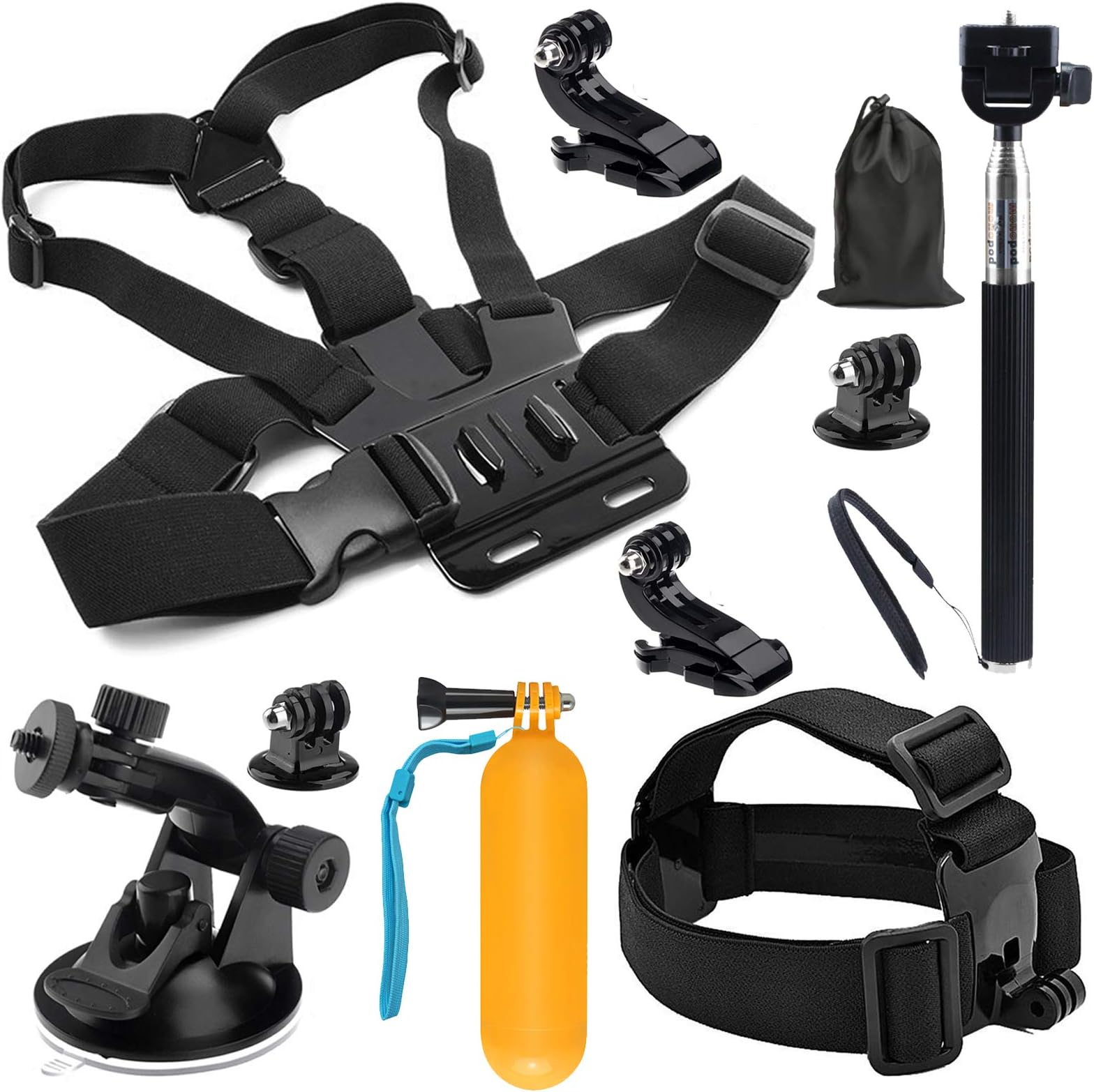 SHOOT 10-In-1 Accessory Kit for GoPro Accessories,Action Camera Accessories for GoPro Hero 13 12 11 10 9 8 7 6 5 4 3+ 3 Hero Session 5 Black AKASO EK7000 Apeman SJ4000 5000 6000 DBPOWER AKASO