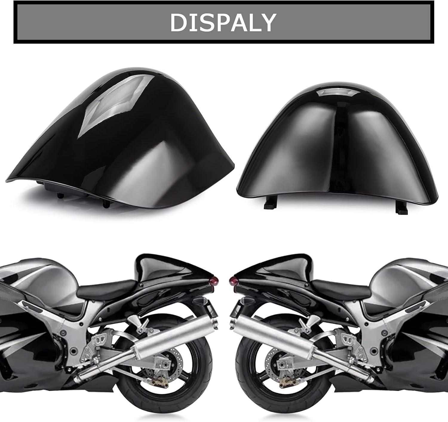 PSLER Cowl Rear Seat Cover Rear Seat Fairing Cover for Suzuki Hayabusa GSXR1300 1996-2007 (Black)