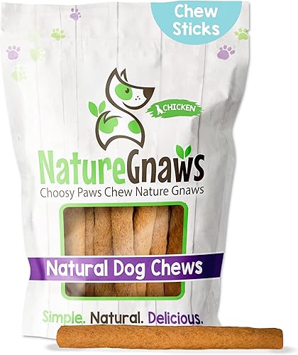 Nature Gnaws - Palitos masticables para perros - Golosinas naturales prémium para perros - Ingredientes limitados de larga duración sin cuero crudo
