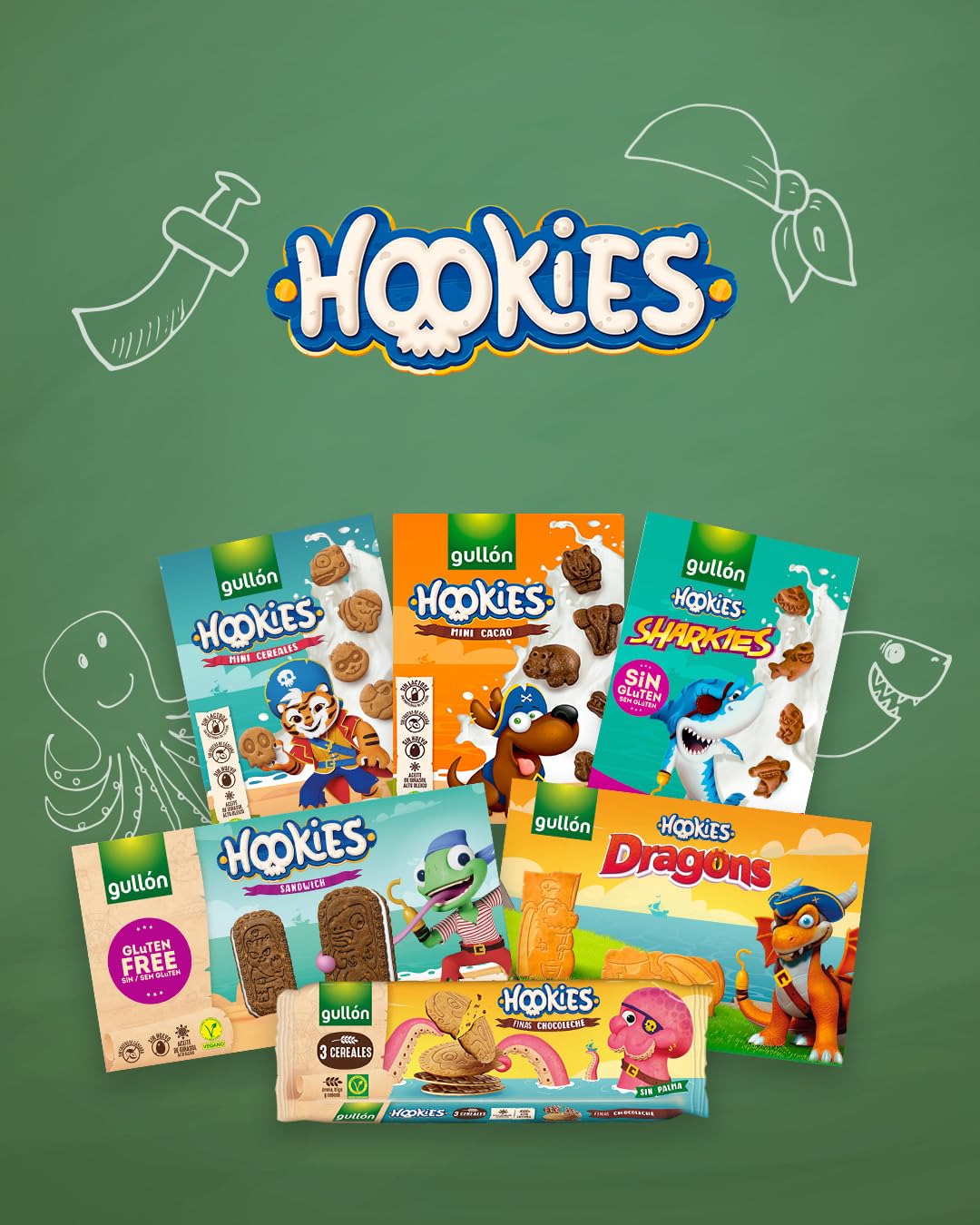Galletas Gullón Hookies Mini Cereales 160g (4x40g)