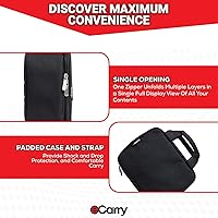 Vista 9 de Funda organizadora de electrónica, apertura plana de múltiples capas con compartimentos y bolsillos, organizador de cables para accesorios, cables