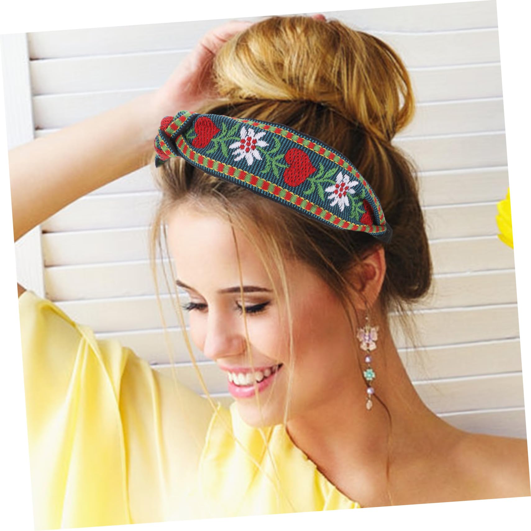 4 Pezzi Fasce per Stile Cerchietti Larghe con Ricami Boho Diverse Colorazioni per Donne e Ragazze per Cerimonie e