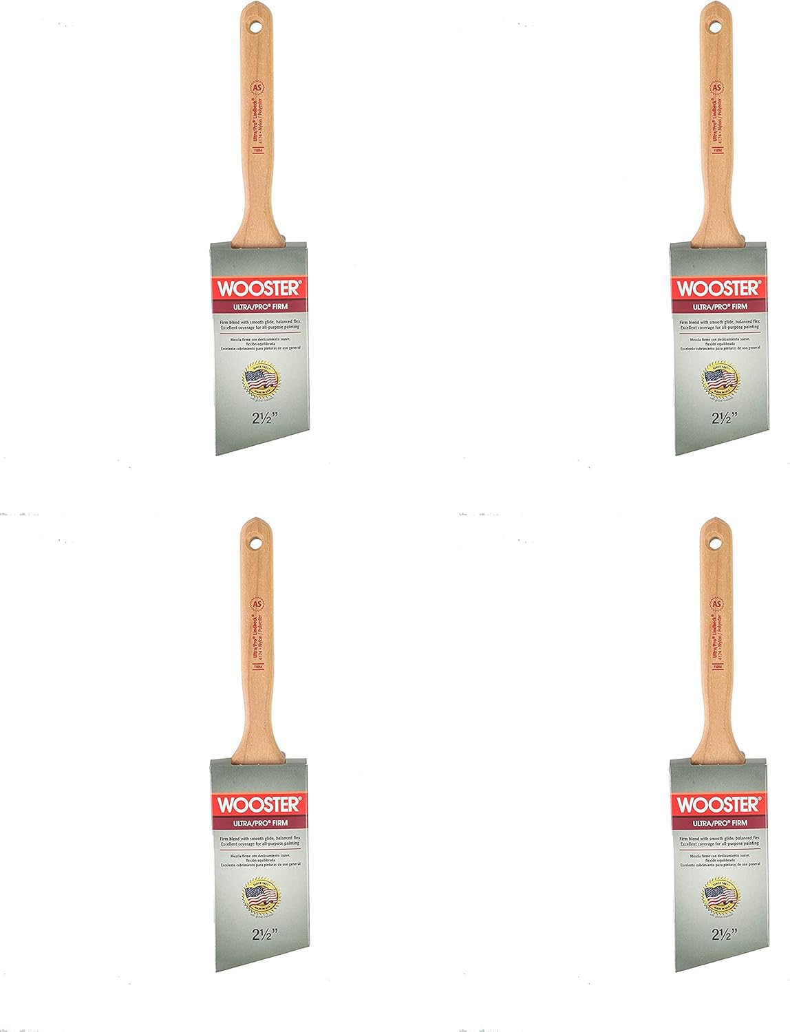 Wooster Brush 4174-21/2 ANG SASH Brush 2.5IN Paintbrush, 2-1/2-Inch 4 Pack