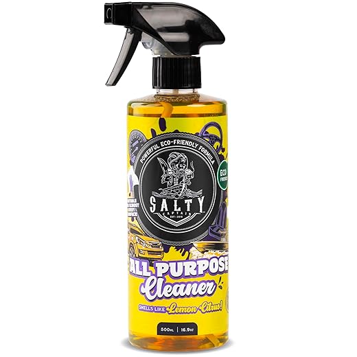 Salty Captain All-Purpose Interior Boat Cleaner Spray - (16.9 fl oz) Lemon Scent, Eco Friendly Multi Surface Marine Cleaning Sprayer Perfect for Marine Wash Kit | Vinyl, Leather, Fabric & More