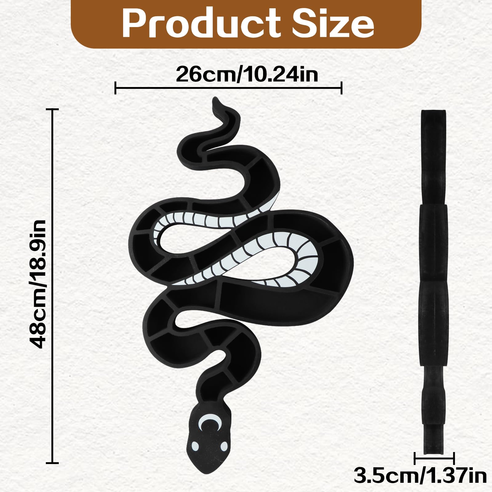 Stylitzy Wooden Floating Shelf Snake Design Unique Room Decor Crystal & Rock Display Shelf, Floating Wall Shelves with Snake Design for Rocks, Crystals, Oils, Stones, Plants(18.9