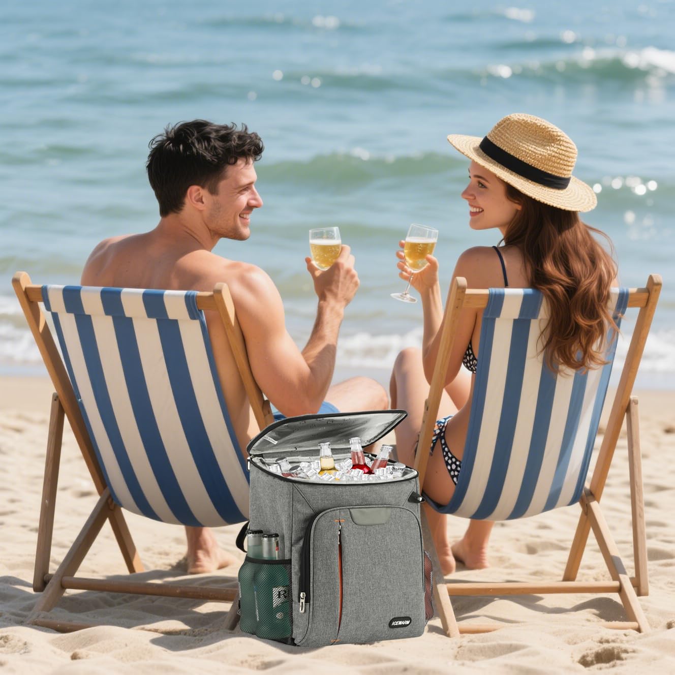 Zaino Termico 25L, Borsa Frigo Porta Pranzo Isotermica, Borsa della Spesa Termica per Picnic, Escursionismo, Campeggio, Barbecue, Spiaggia e Sport