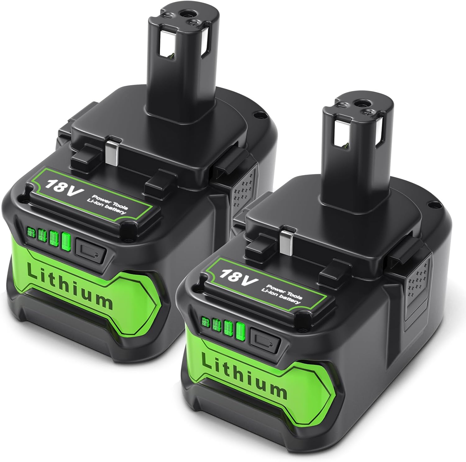 Battery 6Ah Replacement for Ryobi 18V: 2Packs Lithium-ion Batteries Compatible with ONE+ P108 P102 P103 P104 P105 P107 P109 P122