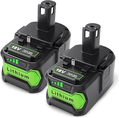 Batería de repuesto 6Ah para Ryobi 18V 2 paquetes de baterías de iones de litio compatibles con ONE+ P108 P102 P103 P104 P105 P107 P109 P122