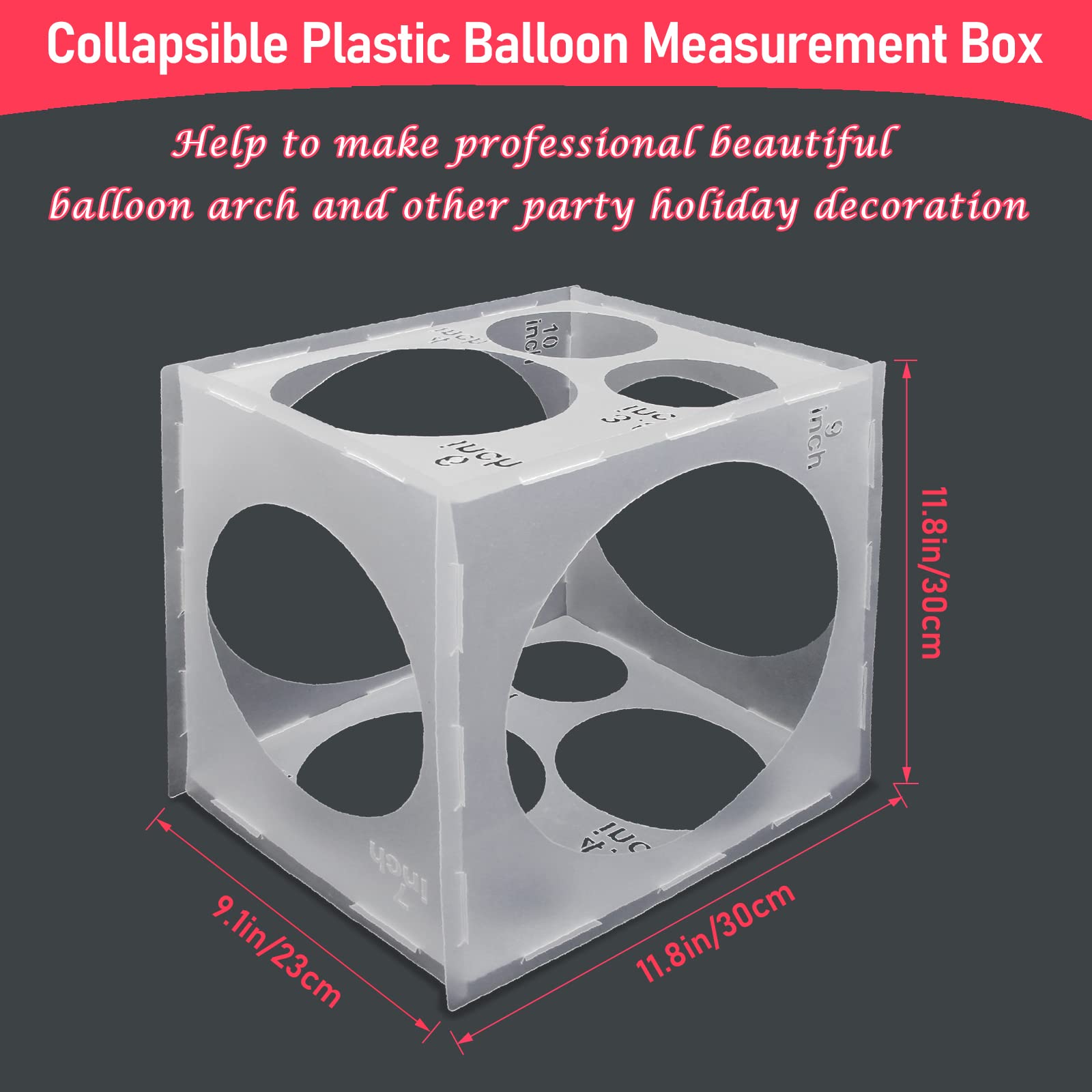 balloonデリバリーボックス Amazon.com: 11 Holes Balloon Sizer Cube Box, Catcan 2-10 Inch