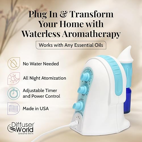 Miniatura 19 de Difusor sin agua para aceites esenciales de 110 V, difusor atomizador de aroma hecho en Estados Unidos, difusor de aceite esencial sin agua