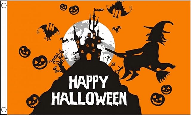 Legs galore Haunted House Happy Halloween Flag 5x3 100% Polyester 2 Metal Eyelets