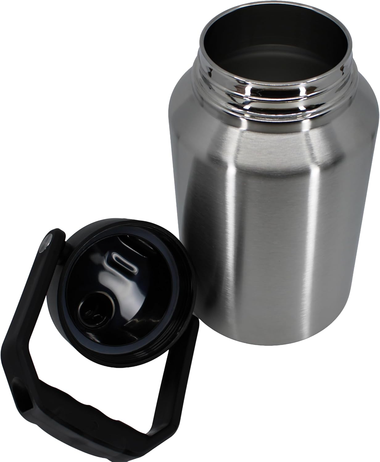 64 Ounce Half Gallon Insulated Water Bottle, Large Capacity Vacuum Flask with Handgrip (Stainless)