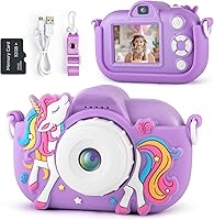NBKLS Kids Camera 48MP HD Dual Lens Selfie Toy for Girls Boys 3-9 Years, 1080P Video Recorder with 32GB SD Card, Games & Rechargeable Battery - Christmas Birthday Gift