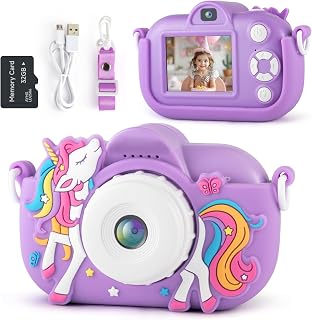 NBKLS Kids Camera 48MP HD Dual Lens Selfie Toy for Girls Boys 3-9 Years, 1080P Video Recorder with 32GB SD Card, Games & Rechargeable Battery - Christmas Birthday Gift