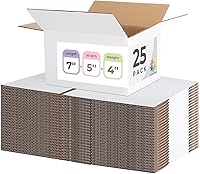 Vista 64 de Mat Board Center, 7x5x4 Inches Shipping Boxes for Mailing Moving Packaging, 25 Pack Corrugated Cardboard Boxes for Small Business, Kraft