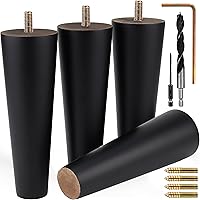 Vista 26 de Patas de madera de fresno prémium para muebles (kit de instalación completa): elige tu