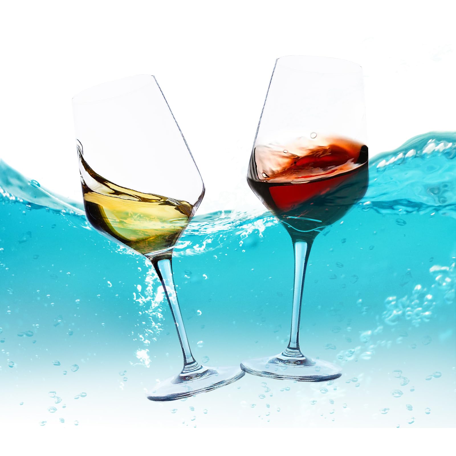 Verre a vin plastique en Tritan avec base stable et flottaison autonome