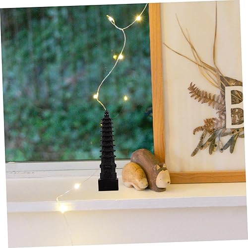 Miniatura 5 de Wenchang - Adorno de torre Feng Shui, torre de madera, modelo de pagoda, decoración de oficina, decoración de mesa para el hogar, paisaje, torre de